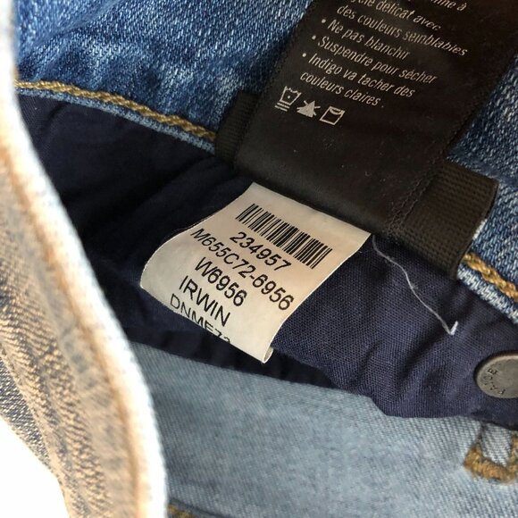 Paige Mens Jeans Federal Slim Straight Leg Irwin Wash 29 HEMMED - Picture 5 of 5